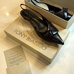 Tony Bianco black slingback heels